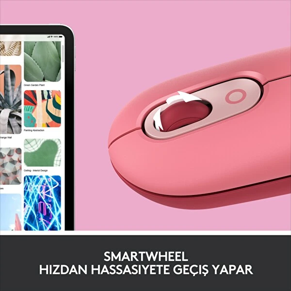 Logitech Pop Blast Emoji Tuşlu Silent Sessiz Kablosuz Mouse  Pembe